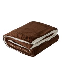 Alpine Fleece 8726 Oversized Mink Sherpa Blanket – Chocolate (side)