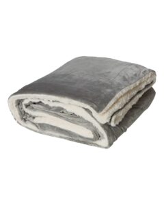 Alpine Fleece 8726 Oversized Mink Sherpa Blanket – Grey (side)