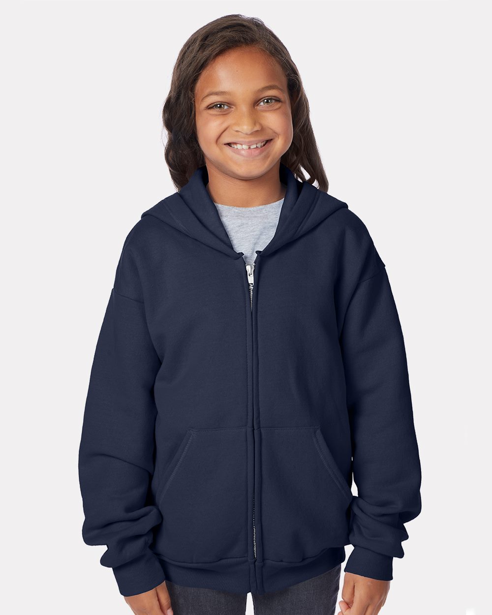 Hanes P480 Youth EcoSmart® Full-Zip Hooded Sweatshirt Hanes P480 Youth EcoSmart® Full-Zip Hooded Sweatshirt