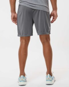 Augusta Sportswear 1425 Men’s Octane Shorts – Graphite (on model back)