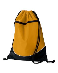 Augusta Sportswear 1920 Tri-Color Drawstring Backpack – Gold/ Black/ White