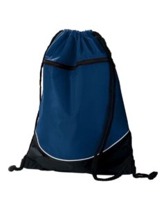 Augusta Sportswear 1920 Tri-Color Drawstring Backpack – Navy/ Black/ White