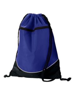 Augusta Sportswear 1920 Tri-Color Drawstring Backpack – Purple/ Black/ White