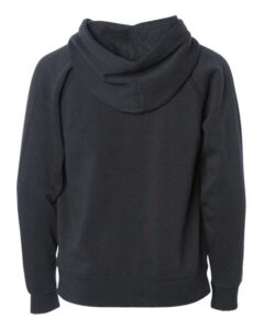 Independent Trading Co. PRM15YSBZ Youth Lightweight Special Blend Raglan Zip Hood – Black (back)