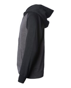 Independent Trading Co. PRM15YSBZ Youth Lightweight Special Blend Raglan Zip Hood – Carbon/ Black (side)
