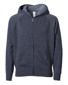 Independent Trading Co. PRM15YSBZ Youth Lightweight Special Blend Raglan Zip Hood – Midnight