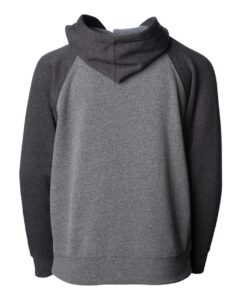 Independent Trading Co. PRM15YSBZ Youth Lightweight Special Blend Raglan Zip Hood – Nickel/ Carbon (back)