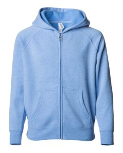 Independent Trading Co. PRM15YSBZ Youth Lightweight Special Blend Raglan Zip Hood – Pacific