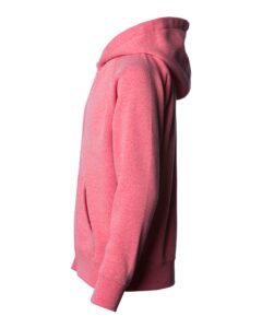 Independent Trading Co. PRM15YSBZ Youth Lightweight Special Blend Raglan Zip Hood – Pomegranate (side)