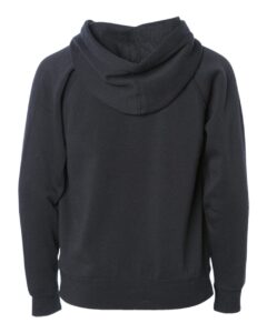 Independent Trading Co. PRM10TSBZ Toddler Lightweight Special Blend Raglan Zip Hood – Black (back)