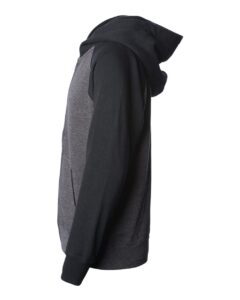 Independent Trading Co. PRM10TSBZ Toddler Lightweight Special Blend Raglan Zip Hood – Carbon/ Black (side)
