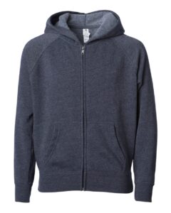 Independent Trading Co. PRM10TSBZ Toddler Lightweight Special Blend Raglan Zip Hood – Midnight