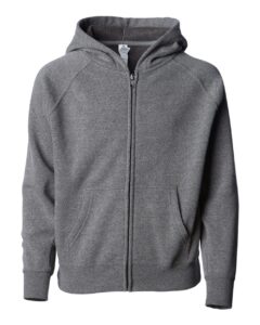Independent Trading Co. PRM10TSBZ Toddler Lightweight Special Blend Raglan Zip Hood – Nickel