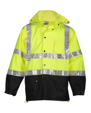 Kishigo RWJ100-101 Unisex Storm Stopper Pro Rainwear Jacket – Lime