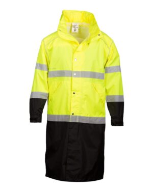 Kishigo RWJ108-109 Unisex Premium Brilliant Series® Long Rain Coat – Lime