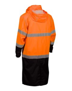 Kishigo RWJ108-109 Unisex Premium Brilliant Series® Long Rain Coat – Orange (side)