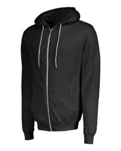 MV Sport 2349 Unisex Retro Heather Full-Zip Hooded Sweatshirt – Charcoal Heather (side)