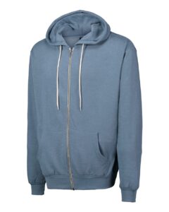 MV Sport 2349 Unisex Retro Heather Full-Zip Hooded Sweatshirt – Light Denim Heather (side)