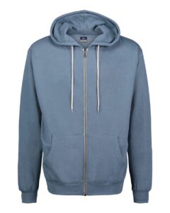 MV Sport 2349 Unisex Retro Heather Full-Zip Hooded Sweatshirt – Light Denim Heather