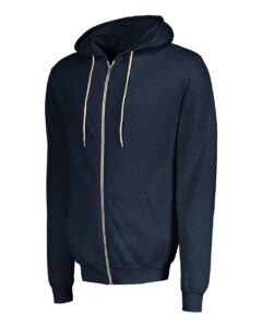 MV Sport 2349 Unisex Retro Heather Full-Zip Hooded Sweatshirt – Navy Heather (side)