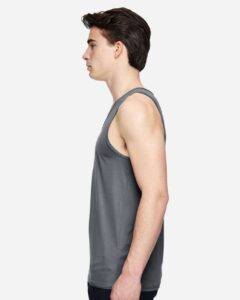 Augusta Sportswear 703 Unisex Training Tank Top – Graphite (on model side)