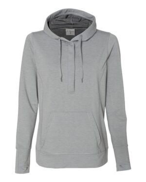 J. America 8431 Women’s Omega Stretch Snap-Placket Hooded Sweatshirt