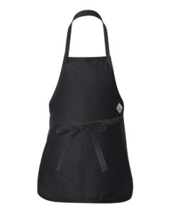 Q-Tees Q4250 Full-Length Apron with Pouch Pocket – Black (back)