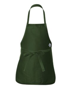 Q-Tees Q4250 Full-Length Apron with Pouch Pocket – Forest (back)