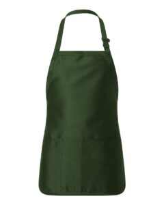 Q-Tees Q4250 Full-Length Apron with Pouch Pocket – Forest