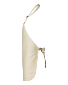 Q-Tees Q4250 Full-Length Apron with Pouch Pocket – Natural (side)