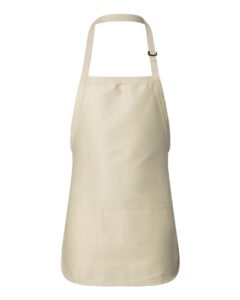 Q-Tees Q4250 Full-Length Apron with Pouch Pocket – Natural