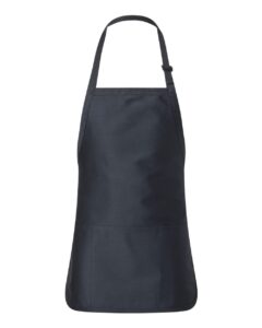 Q-Tees Q4250 Full-Length Apron with Pouch Pocket – Navy