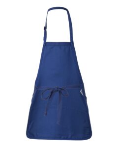 Q-Tees Q4250 Full-Length Apron with Pouch Pocket – Royal (back)