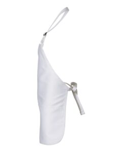Q-Tees Q4250 Full-Length Apron with Pouch Pocket – White (side)