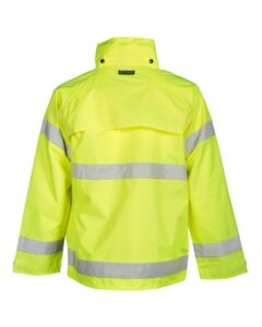 Kishigo 9665J Unisex Storm Stopper Rainwear Jacket – Lime (back)
