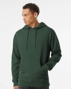 Independent Trading Co. SS4500 Unisex Midweight Hooded Sweatshirt – Alpine Green (on model)