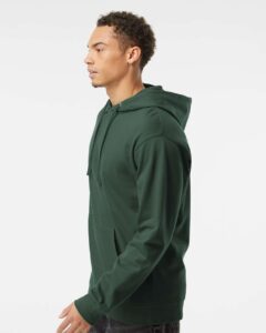 Independent Trading Co. SS4500 Unisex Midweight Hooded Sweatshirt – Alpine Green (on model side)