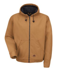 Red Kap JD20 Men’s Blended Duck Zip-Front Hooded Jacket – Brown Duck