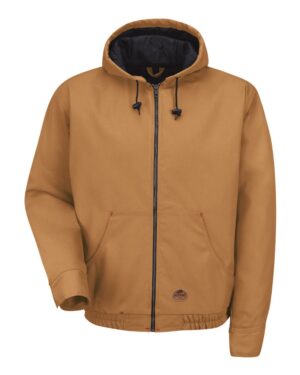 Red Kap JD20 Men’s Blended Duck Zip-Front Hooded Jacket – Brown Duck