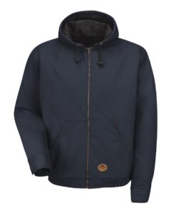 Red Kap JD20 Men’s Blended Duck Zip-Front Hooded Jacket – Navy Duck