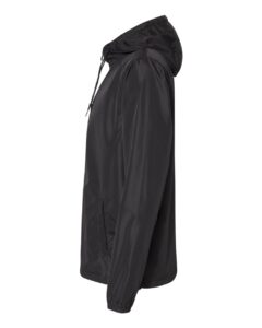 Independent Trading Co. EXP54LWZ Men’s Lightweight Windbreaker Full-Zip Jacket – Black (side)