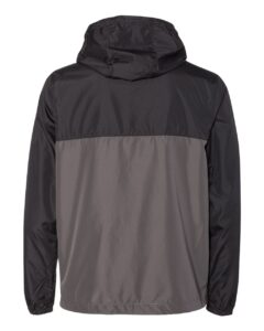 Independent Trading Co. EXP54LWZ Men’s Lightweight Windbreaker Full-Zip Jacket – Black/ Graphite (back)