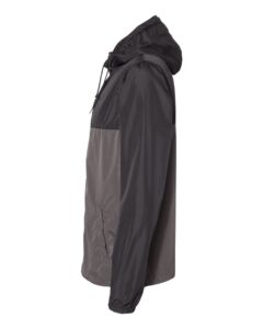 Independent Trading Co. EXP54LWZ Men’s Lightweight Windbreaker Full-Zip Jacket – Black/ Graphite (side)