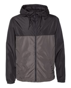 Independent Trading Co. EXP54LWZ Men’s Lightweight Windbreaker Full-Zip Jacket – Black/ Graphite