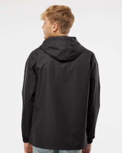 Independent Trading Co. EXP94NAW Men’s Nylon Anorak – Black (on model back)