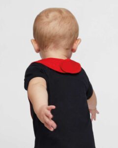 Rabbit Skins 1005 Infant Premium Jersey Bib – Red (on model back)