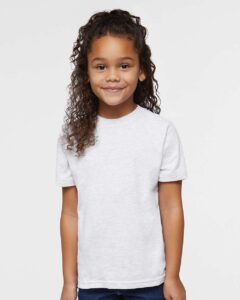 Rabbit Skins 3321 Toddler Fine Jersey Tee – Ash (on model)
