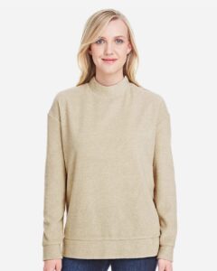 J. America 8428 Women’s Weekend Terry Mock Neck Pullover