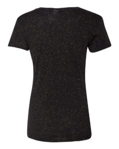 J. America 8136 Women’s Glitter V-Neck T-Shirt – Black/ Gold (back)