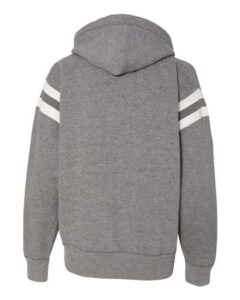 J. America 8847 Men’s Vintage Athletic Hooded Sweatshirt – Smoke Heather (back)